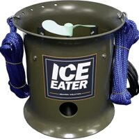 Ice Eater de-icer with durable design and rope handles for easy installation.