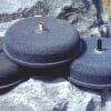 Multiple air diffusers for aeration in ponds and lakes.