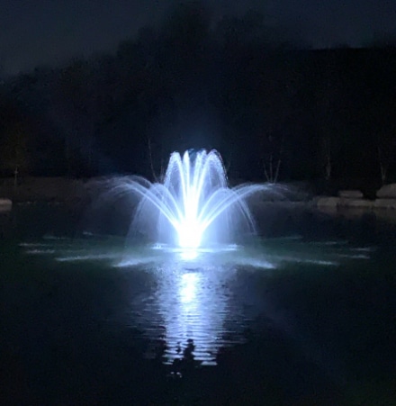 Artemis Fountain with lights