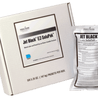 Jet Black Pond Dye box with 6 water-soluble EZ-SoluPaks for deep pond coloring, enhancing water aesthetics while supporting pond bacteria for a balanced ecosystem.