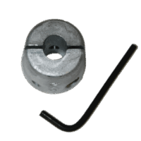 Sacrificial anode (aluminum) with installation tool for motor protection