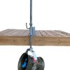 Heavy Duty Dock Mount securely holding an Aquatic Weed Blower and Ice Eater for efficient operation.