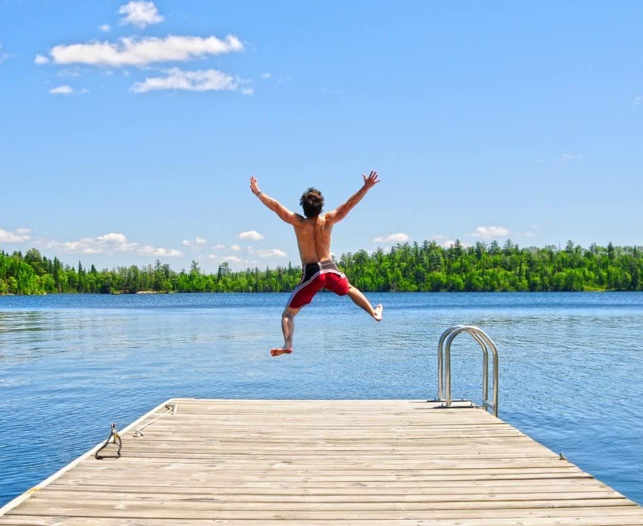 Jumping off dock